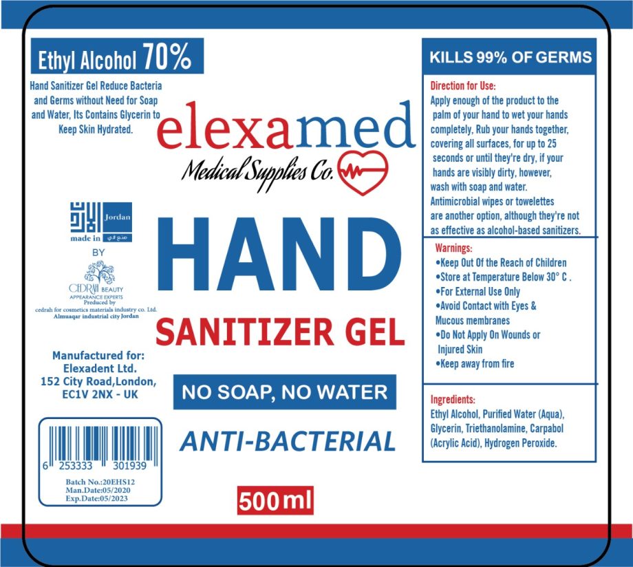 Elexamed Hand Sanitizer Gel (Qty 12 x 500ml) Bottles 2