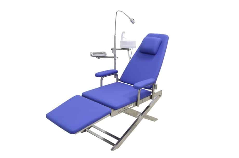 Portable Stainless Steel Dental Chair with LED Light