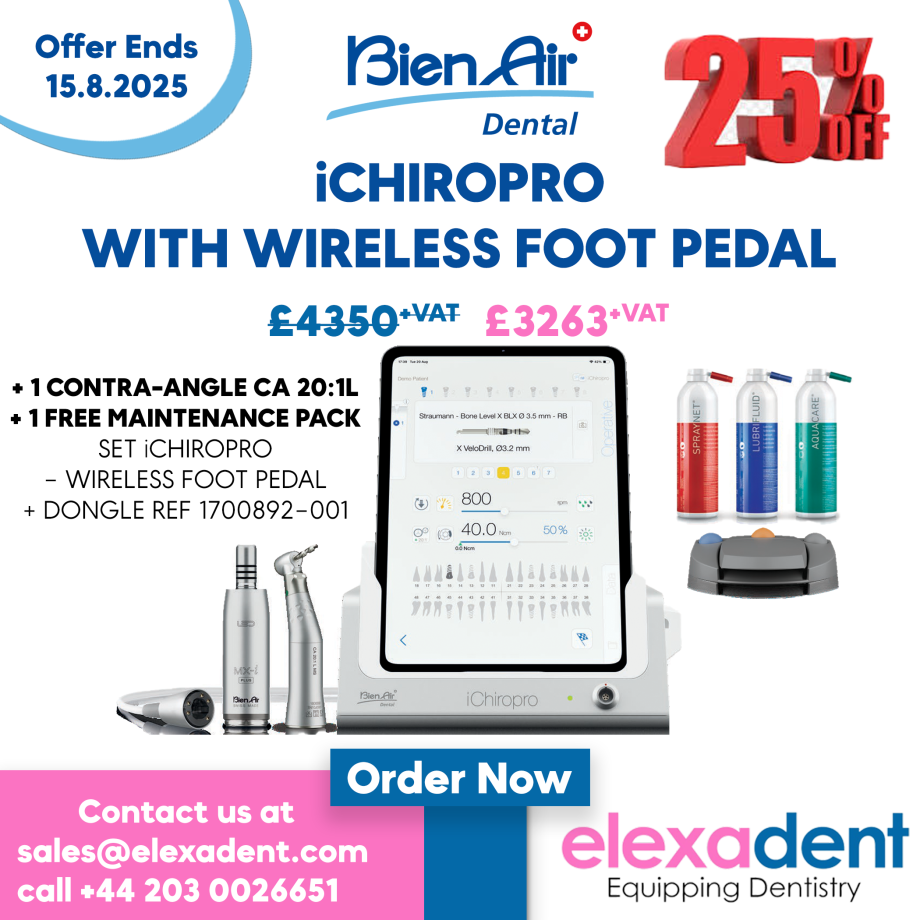 Bien-Air iChiropro – Wireless Foot Pedal Set (25% OFF Promo)